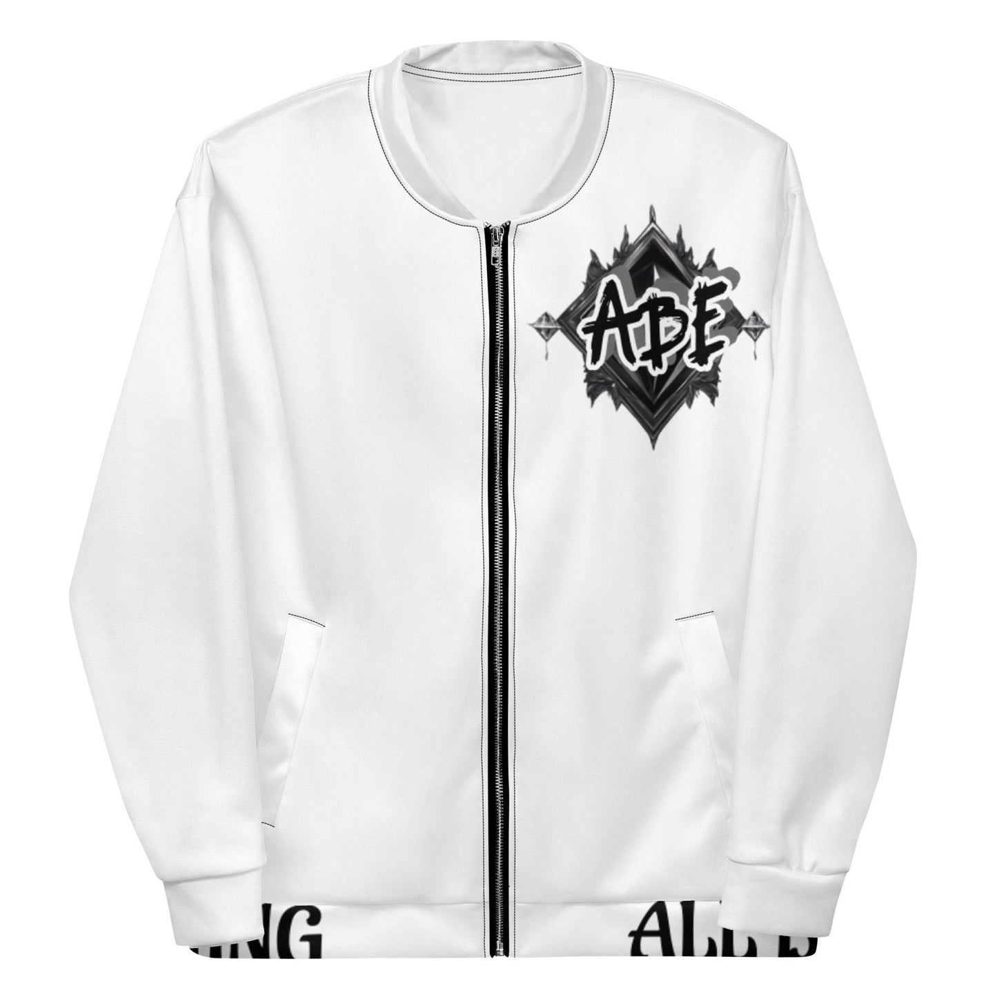 Add a little zing to your wardrobe with this vibrant All-Over Print Bomber Jacket. Wear it on a basic t-shirt, or layer it on top of a warm hoodie—it’ll look great either way. This is mens and women wear with style and the latest hip-hop fashion. Unisex so anyone can wear with confidence. so be quick to grab yourself one! ABE All Black Everything Unisex Bomber Jacket.