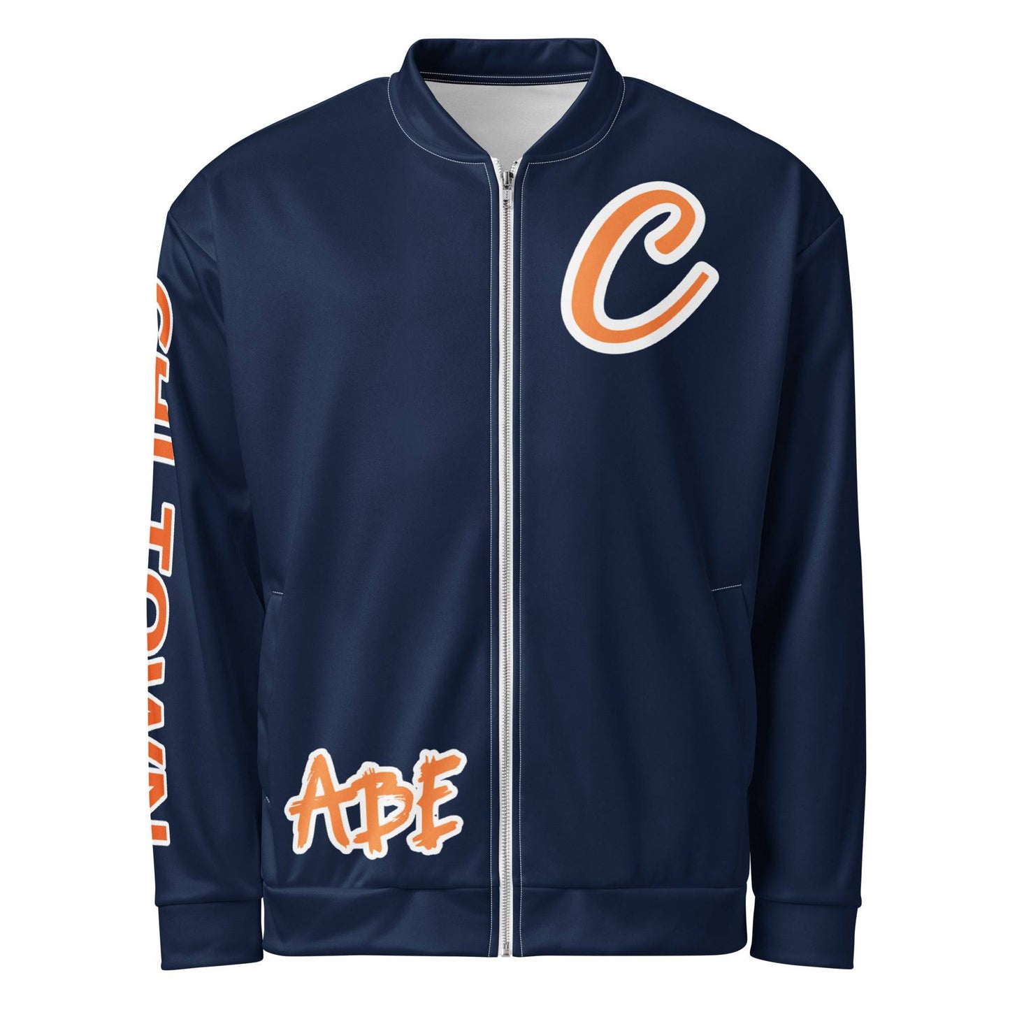 ABE Brings you your favorite Bears Football team in stlye with this All-Over-Print Unisex Bomber jacket. Team Colors popping vibrant with flavor. The Monsters of the Midway Jacket will have the crowd watching you more than the game. With a brushed fleece inside, and a relaxed unisex fit, this Bomber Jacket is just the stuff of your dreams, so be quick to grab yourself one! ABE Bears Football Unisex Bomber Jacket.