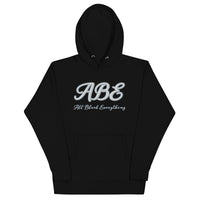 Stylish ABE Grey Embroidered Hoodie featuring a cozy design and pouch pocket, perfect for streetwear enthusiasts.