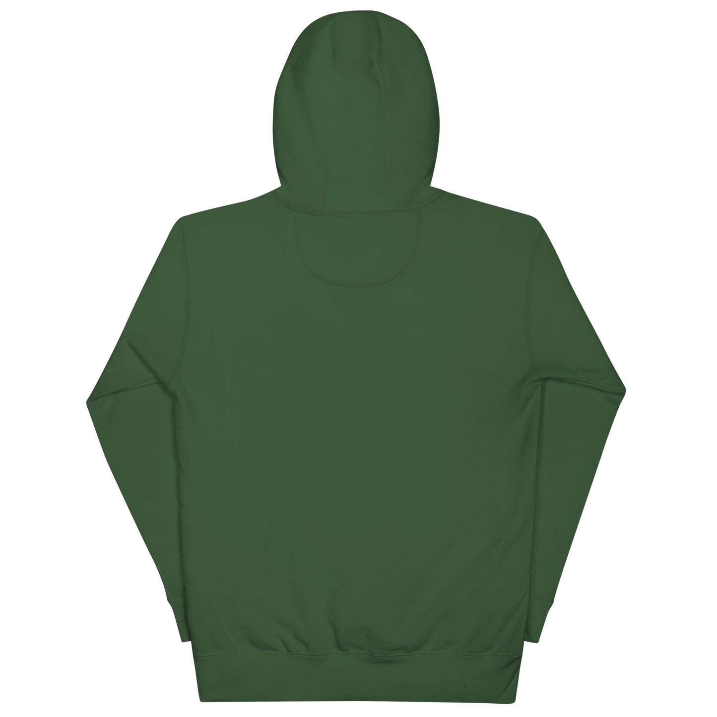 ABE All Black Everything Burgundy Embroidery Unisex Hoodie in forest green, showcasing its stylish and comfortable design.
