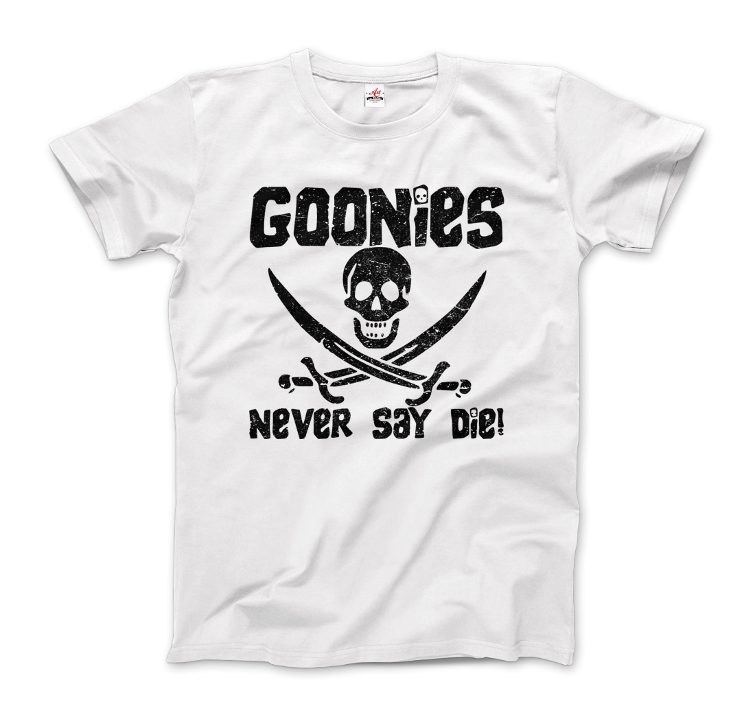 The Goonies Never Say Die Distressed Design T-Shirt - All Black Everything ABE LLC