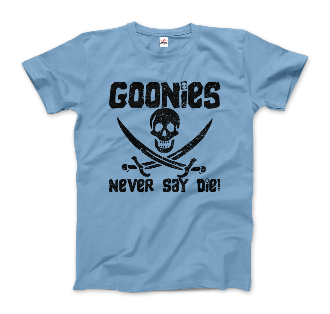 The Goonies Never Say Die Distressed Design T-Shirt - All Black Everything ABE LLC