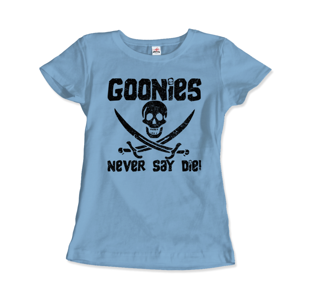 The Goonies Never Say Die Distressed Design T-Shirt - All Black Everything ABE LLC