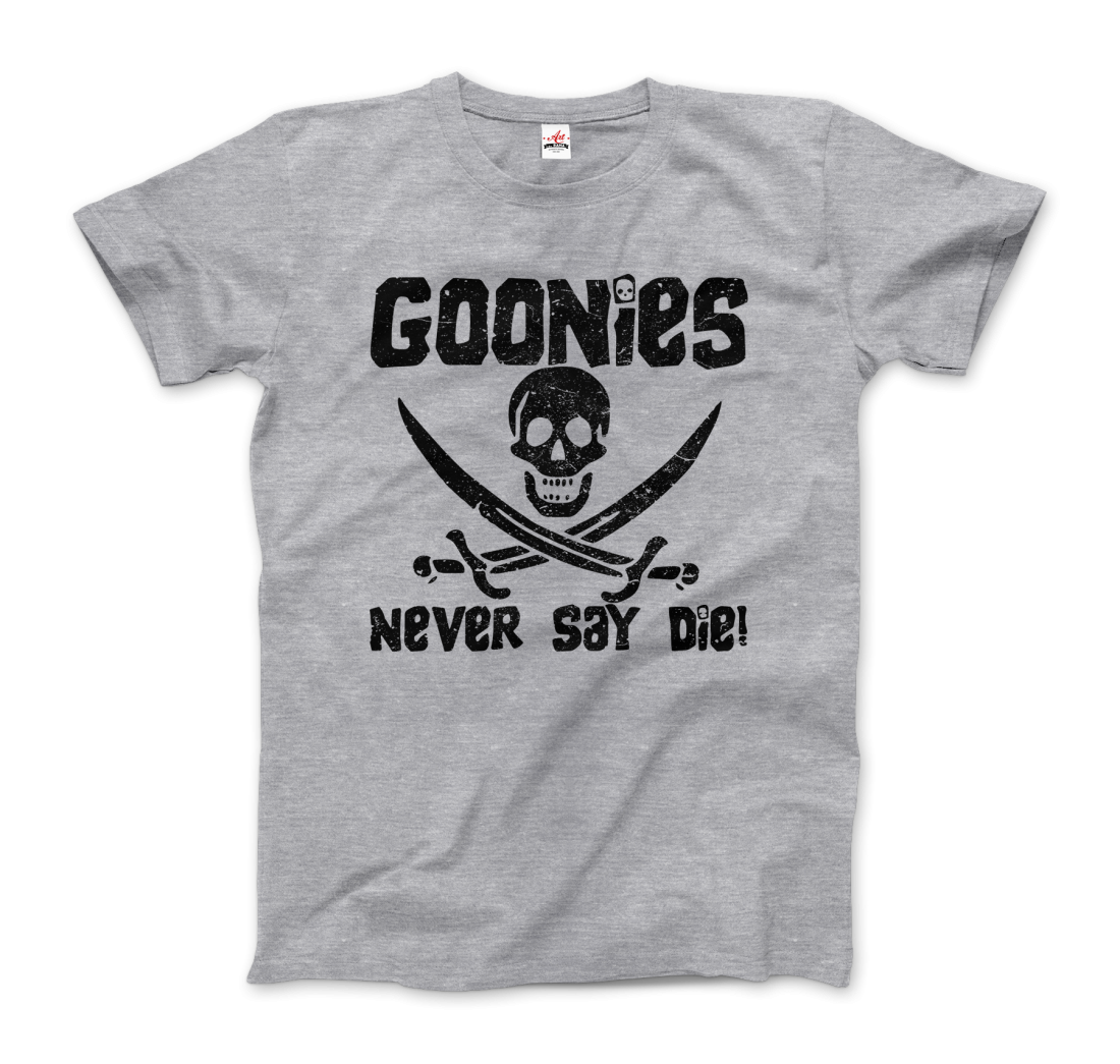 The Goonies Never Say Die Distressed Design T-Shirt - All Black Everything ABE LLC