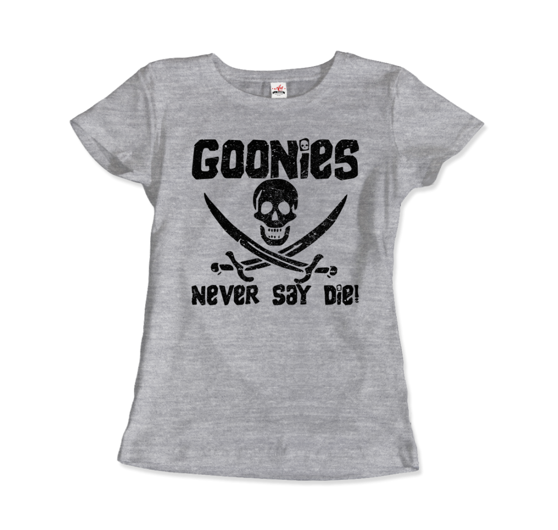 The Goonies Never Say Die Distressed Design T-Shirt - All Black Everything ABE LLC