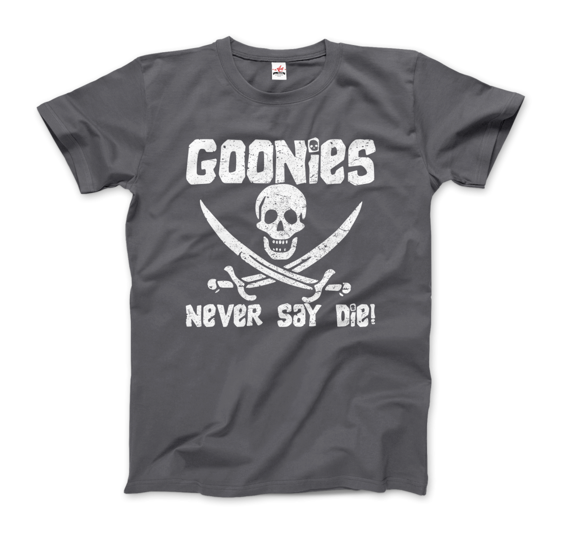 The Goonies Never Say Die Distressed Design T-Shirt - All Black Everything ABE LLC