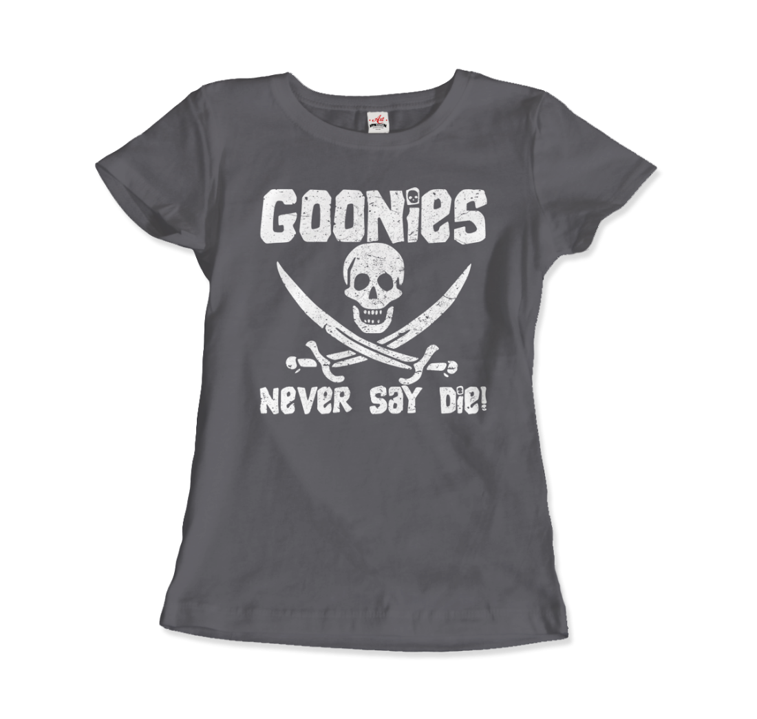 The Goonies Never Say Die Distressed Design T-Shirt - All Black Everything ABE LLC