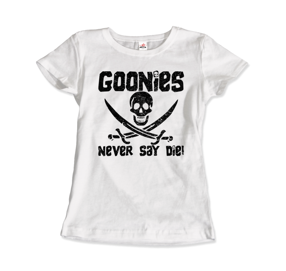 The Goonies Never Say Die Distressed Design T-Shirt - All Black Everything ABE LLC