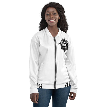 Add a little zing to your wardrobe with this vibrant All-Over Print Bomber Jacket. Wear it on a basic t-shirt, or layer it on top of a warm hoodie—it’ll look great either way. This is mens and women wear with style and the latest hip-hop fashion. Unisex so anyone can wear with confidence. so be quick to grab yourself one! ABE All Black Everything Unisex Bomber Jacket.