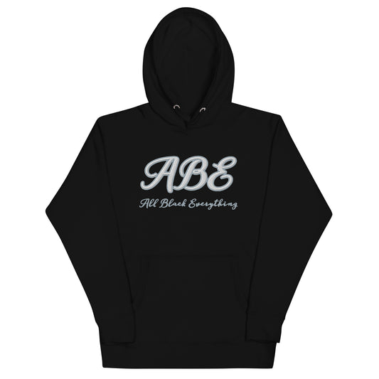 Stylish ABE Grey Embroidered Hoodie featuring a cozy design and pouch pocket, perfect for streetwear enthusiasts.