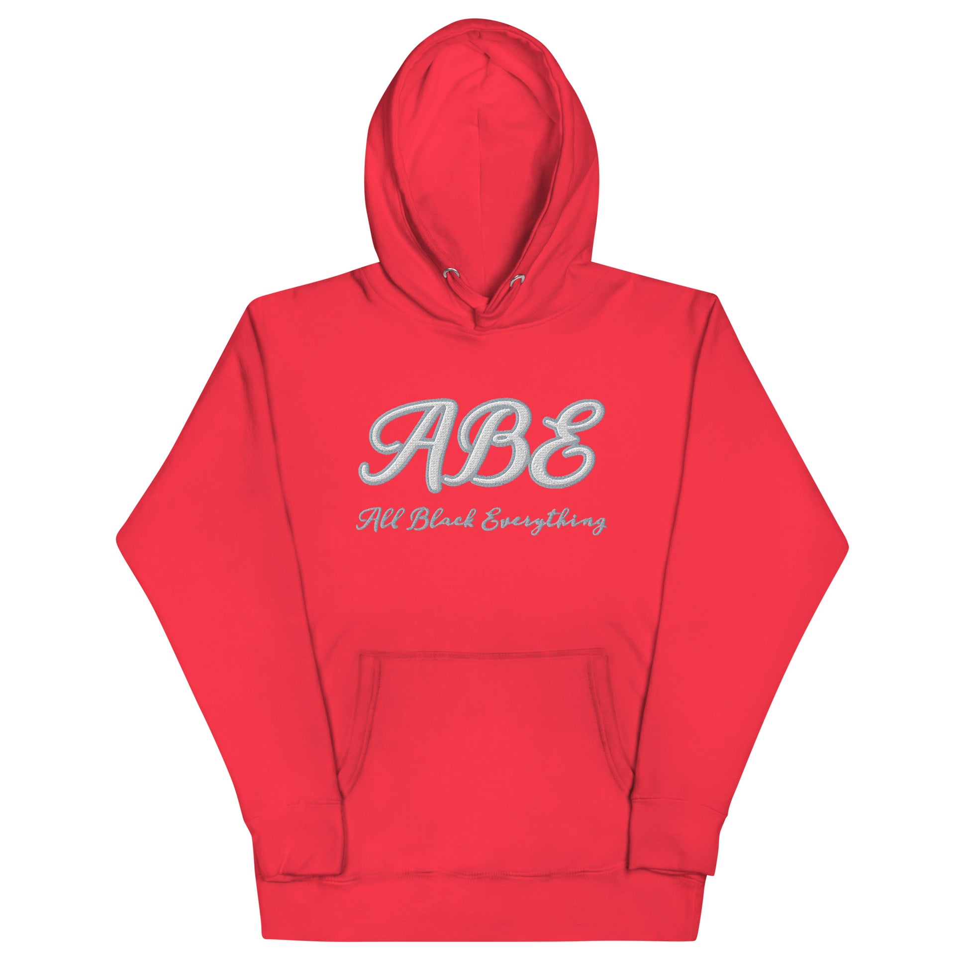 ABE Grey Embroidered Hoodie features a stylish design and cozy feel, perfect for casual streetwear.