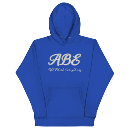 Stylish ABE Grey Embroidered Hoodie featuring a cozy design and pouch pocket, perfect for streetwear fans.