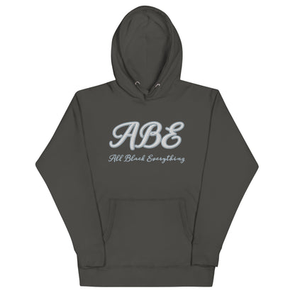 ABE Grey Embroidered Hoodie features a stylish design and cozy fit, perfect for streetwear enthusiasts.