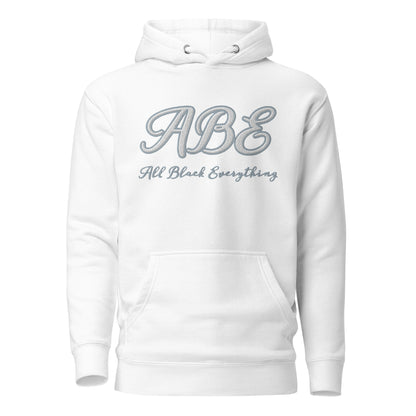 Stylish ABE Grey Embroidered Hoodie featuring a soft fabric and convenient pouch pocket, perfect for chilly evenings.