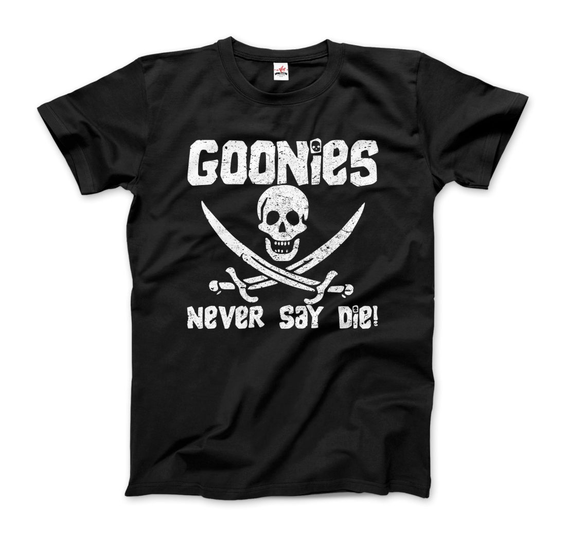 The Goonies Never Say Die Distressed Design T-Shirt - All Black Everything ABE LLC 