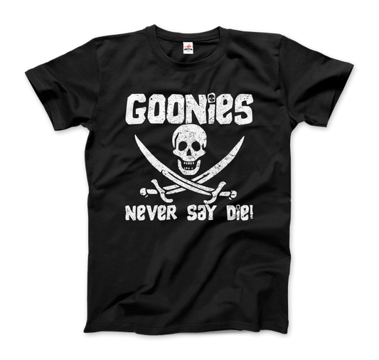 The Goonies Never Say Die Distressed Design T-Shirt - All Black Everything ABE LLC 