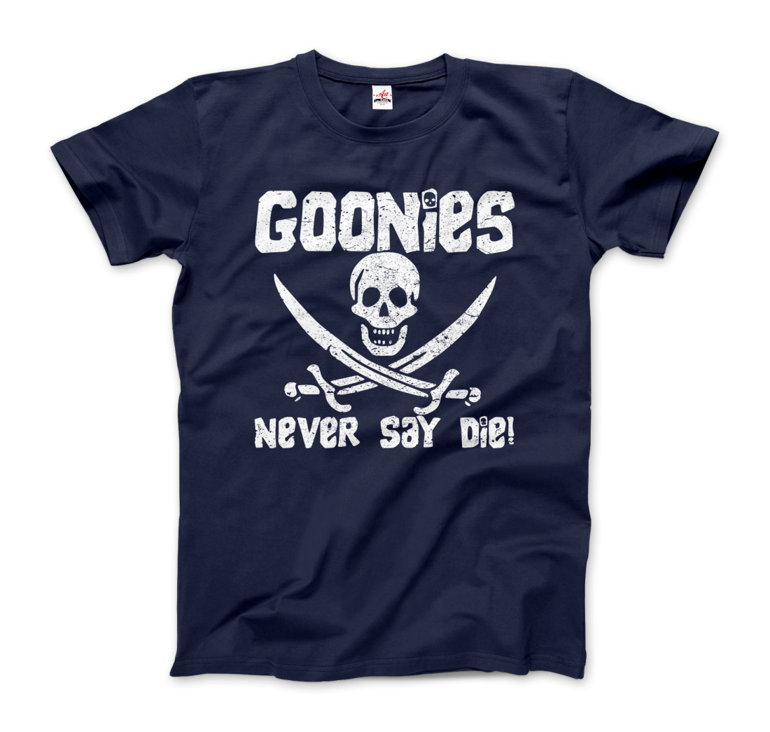 The Goonies Never Say Die Distressed Design T-Shirt - All Black Everything ABE LLC 